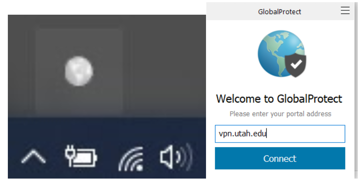 Global project button on bottom of computer screen